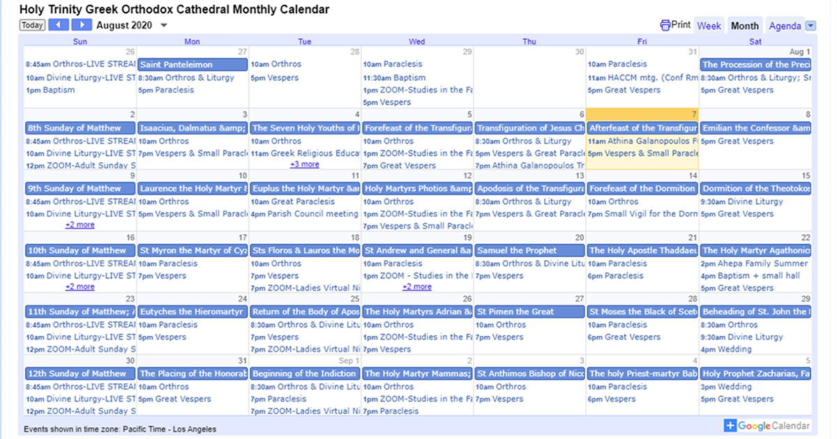Monthly Calendar
